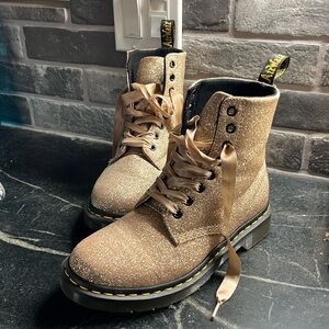 Doc Marten Pascal Glitter Air Wair Boots with Satin Shoelaces